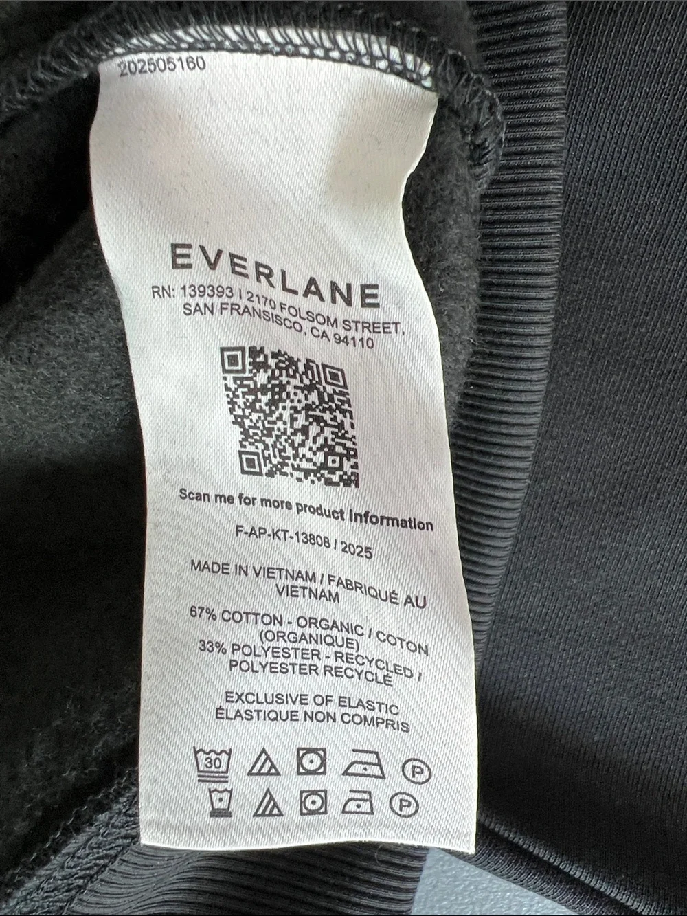 New Everlane LUXE FLEECE FULL-ZIP CROPPED HOODIE Black Size S